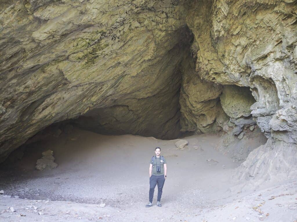 Bruno inside the cave in Szalajka Valley
